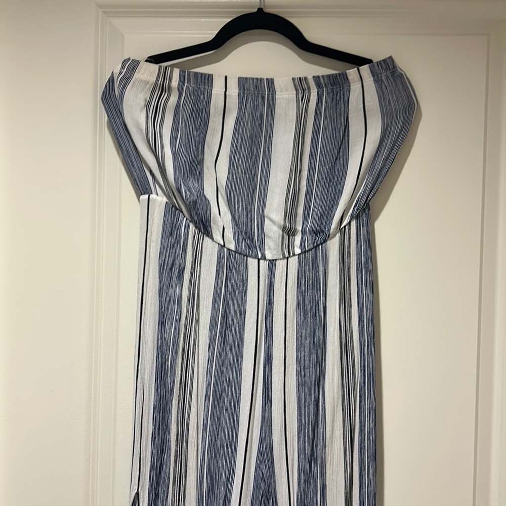 Strapless Striped Jumpsuit